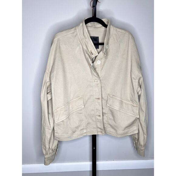 NWT Sanctuary Cassidy Stretch Twill Button Front Jacket Tan Women's Size Large - Picture 2 of 7